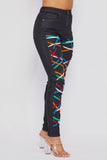 Colorful Shoelace Detailed Jeans Black LOW STOCK