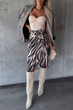 Animal Print Wrap Around Skirt-Dusty Pink SOLD OUT