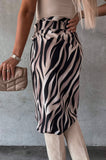 Animal Print Wrap Around Skirt-Dusty Pink SOLD OUT