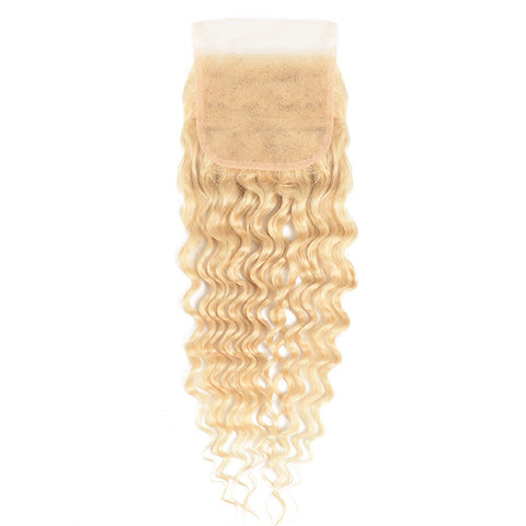 4x4 SWISS LACE Blonde Closure: Pineapple Wave