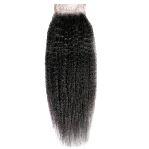 4x4 Transparent Lace Closure- Kinky Straight